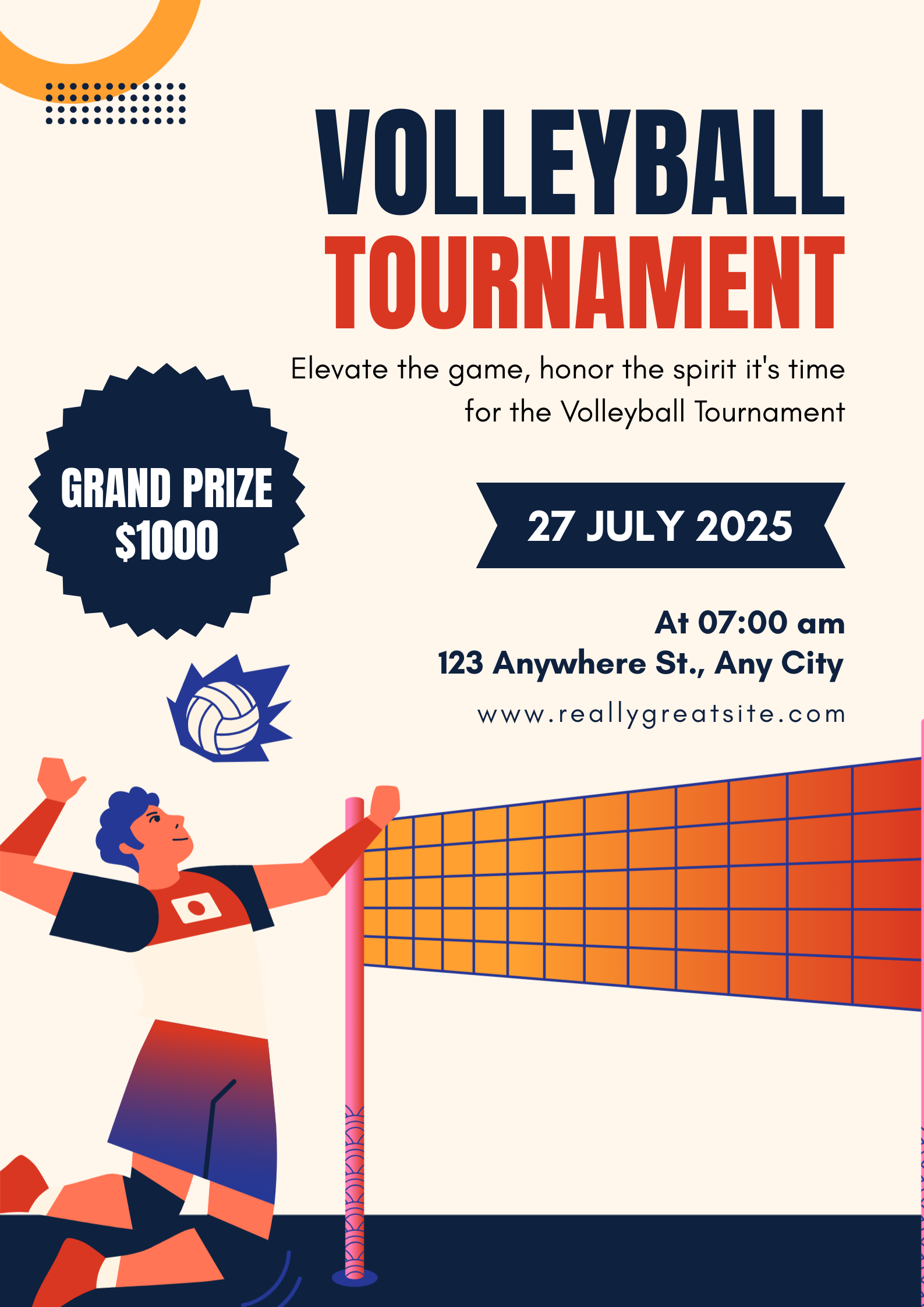 Volleyball event poster
